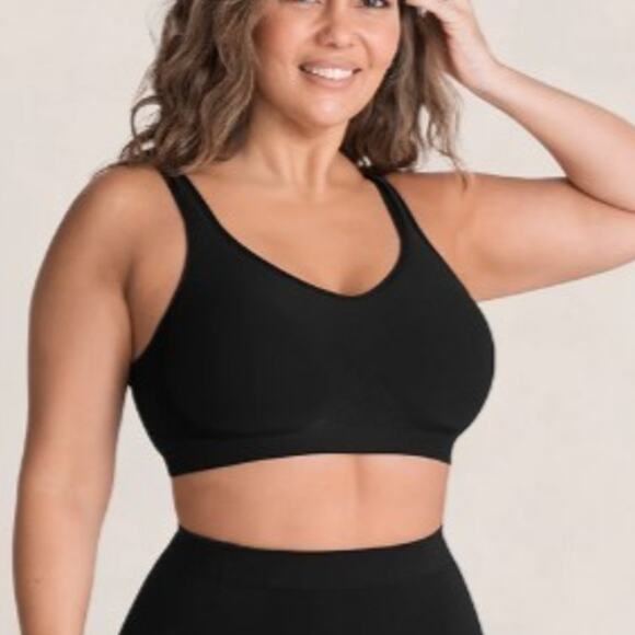 Truekind Everyday Comfort Straps Wireless Shaping Bra Womens Med Black 10024 NWT - Picture 1 of 4